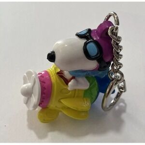 Snoopy Flying An Easter Egg Plane,‎ Peanuts Vintage Collectible Keychain 2.5"